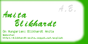 anita blikhardt business card